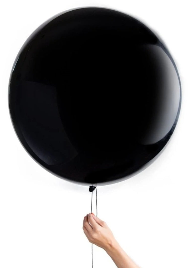 Ballon noir  à éclater "révélation du sexe"